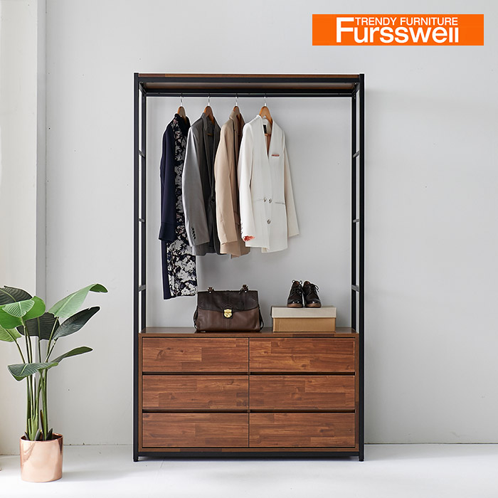 퍼스웰 리몬 드레스룸시스템행거1200 3단서랍장행거(SG_173), 멀바우 290,000원