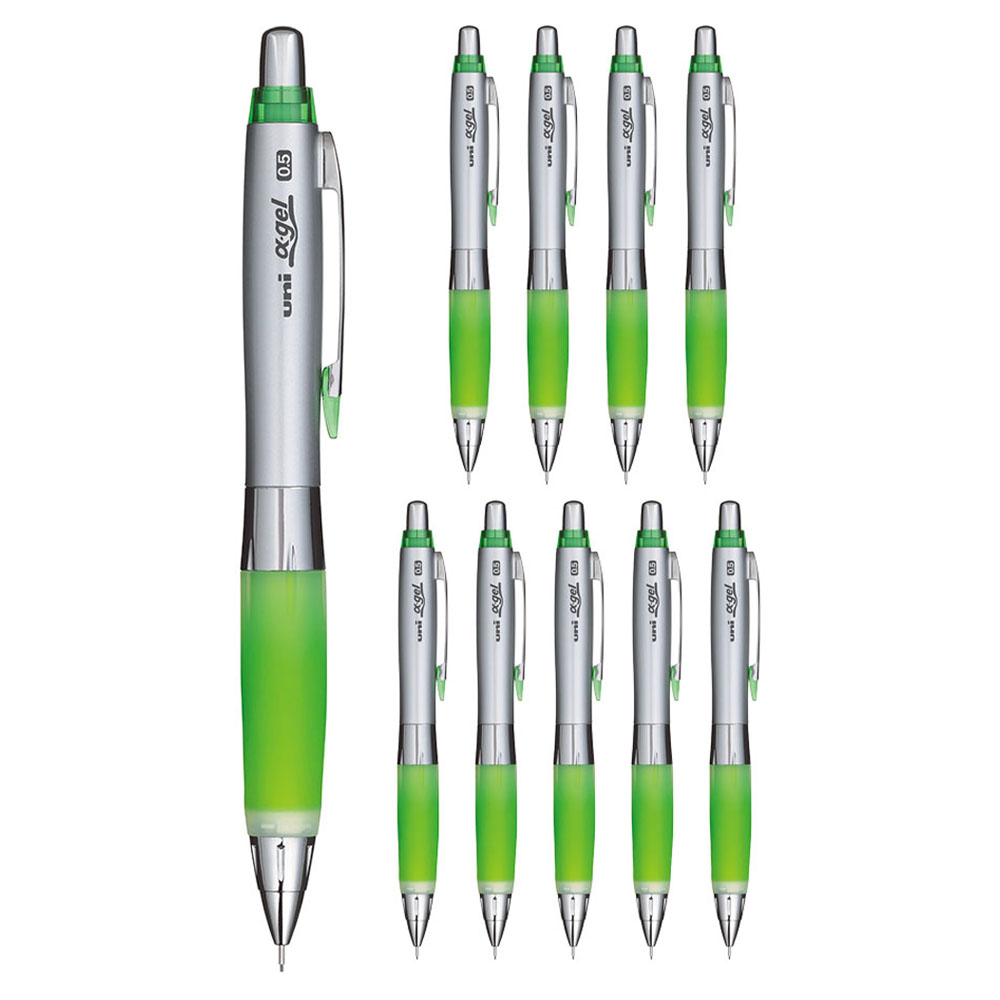 유니 알파겔 흔들샤프 M5-617 옐로그린, 10개, 0.5mm 50,400원