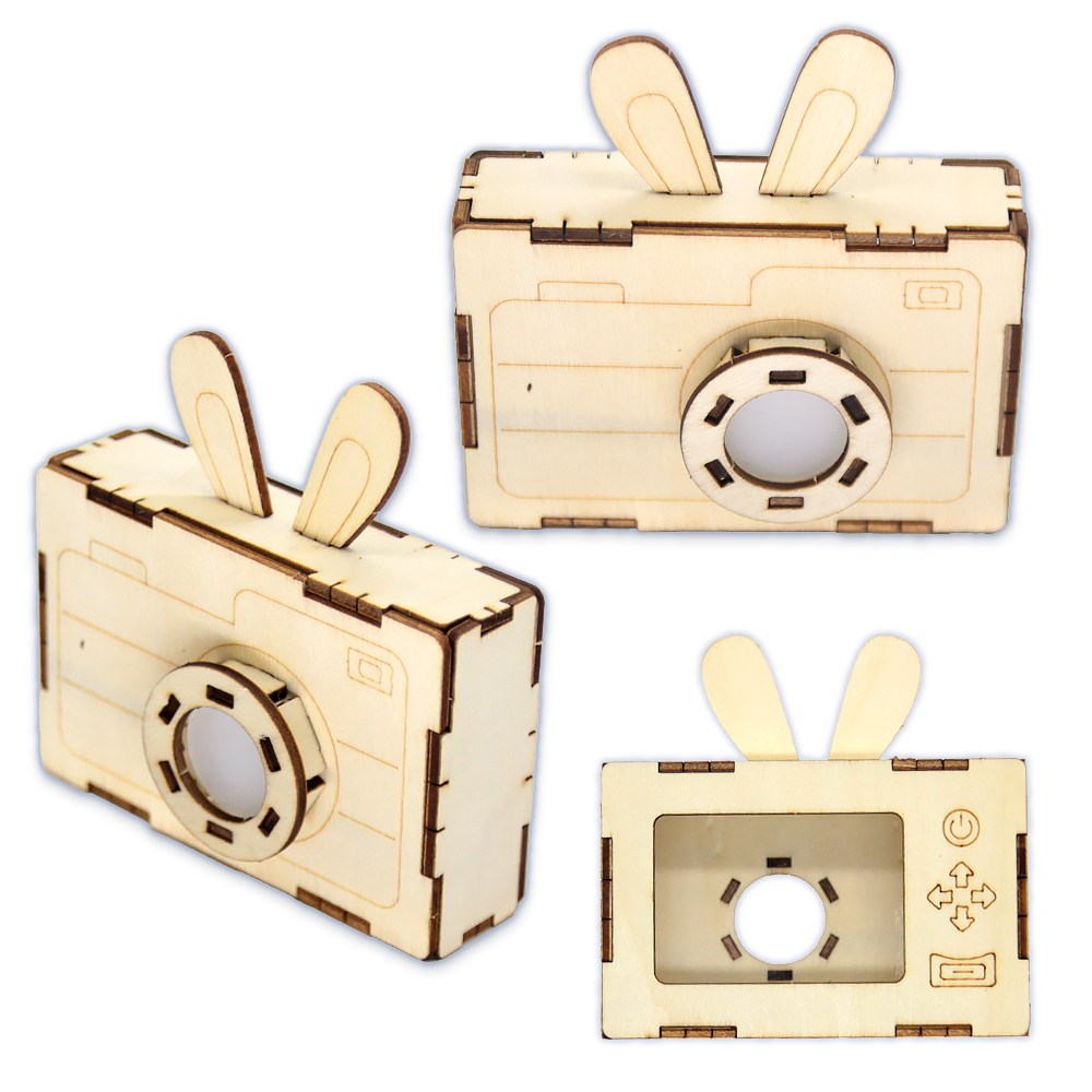attizone 나무 DIY 토끼 카메라 만들기세트 우드팬시, 1개 1,800원