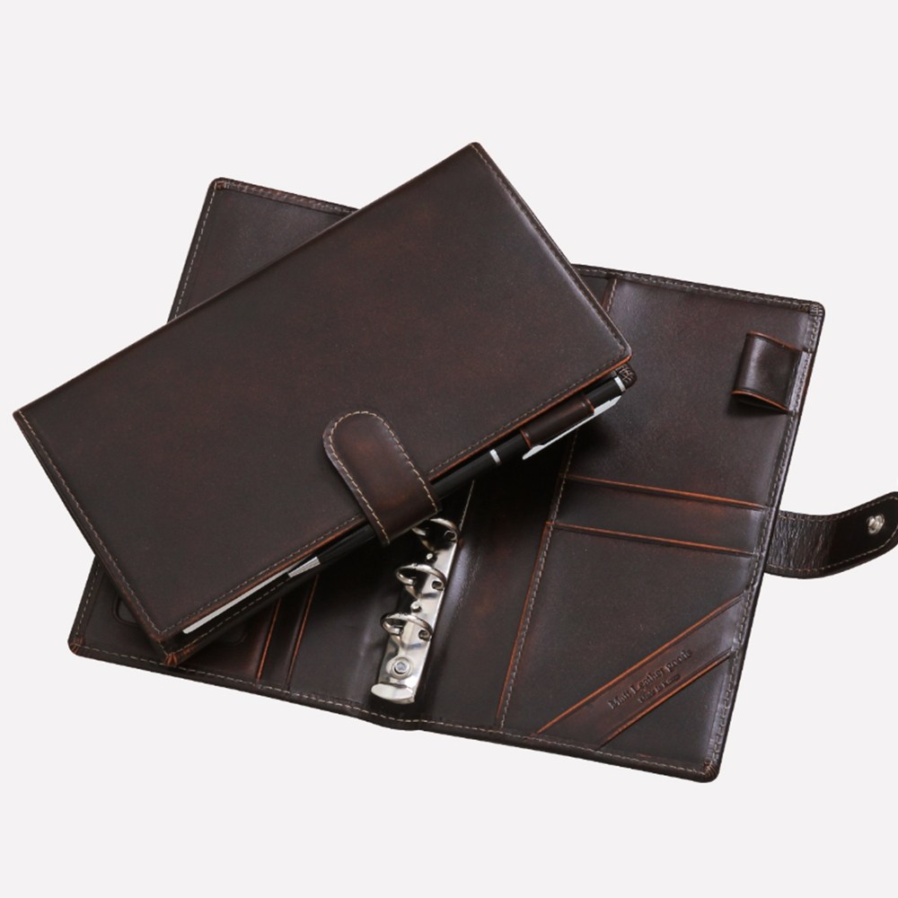 2026년 마뜨 아도방 소가죽 이니셜각인 48절 6공 플래너 미니 휴대용 수첩 버튼 다이어리 커버 투톤브라운 D10282 92,000원