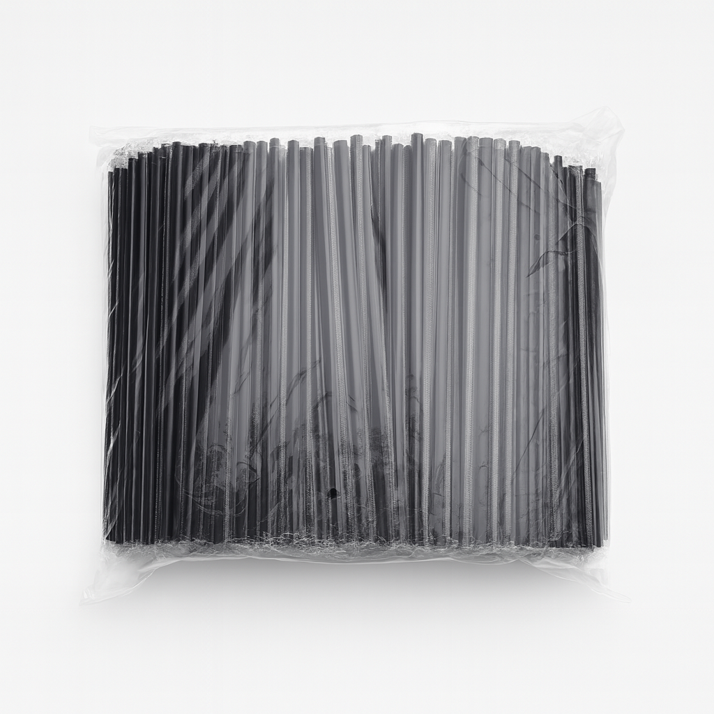 제이디팩 일자 빨대 7*210mm 검정 개별포장 500개입, 1세트, 500개입 5,800원