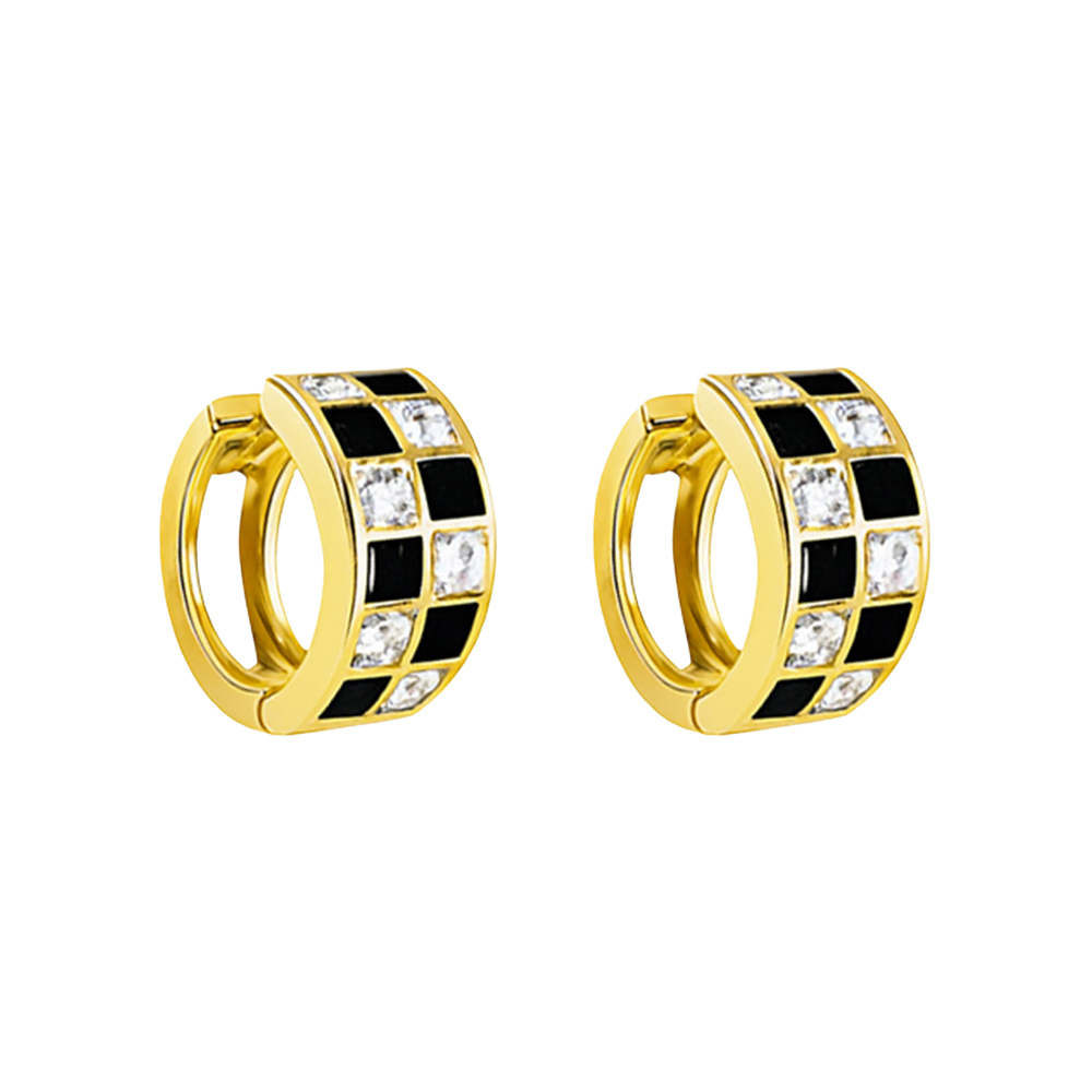 헤미안 실버 925 체크 큐빅 은 귀걸이 HE2507145 25,500원