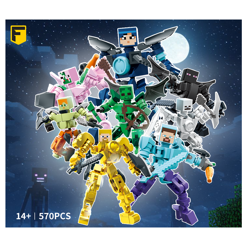 FunKKU 픽셀월드 기사 몬스터 로봇캐리터 피규어 8종 블럭세트pcs578, 1세트 21,900원