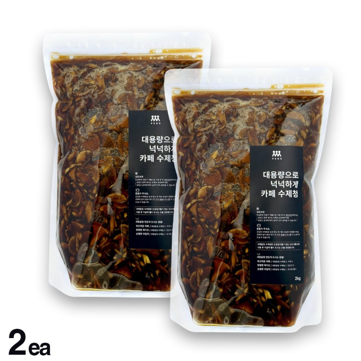 새청달청 수제 배도라지대추청 카페 재료 대용량 납품 대추차 도라지차 베이스, 1개, 2개입, 2kg 63,460원