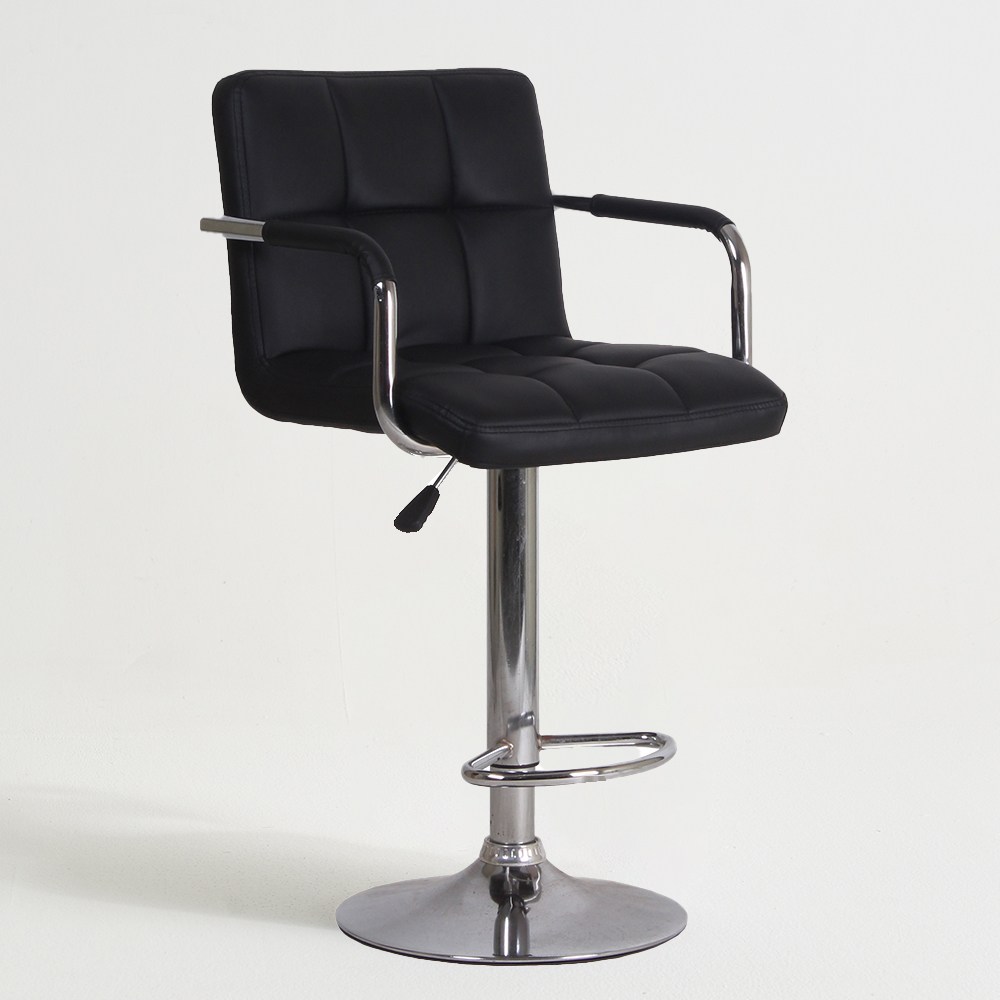 더블쿠션 홈바의자 아일랜드 식탁의자 바텐의자 팔걸이+발걸이형, 블랙, 1개 49,900원