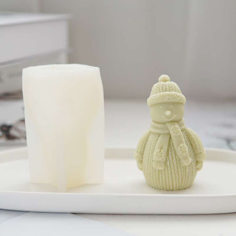 크리스마스 눈사람 수제 캔들 만들기 실리콘 몰드, 화이트 23,000원