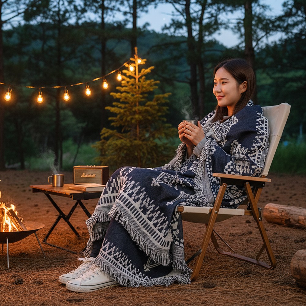 쁘띠끄 감성 캠핑 담요 이불 블랭킷 8종 9,900원