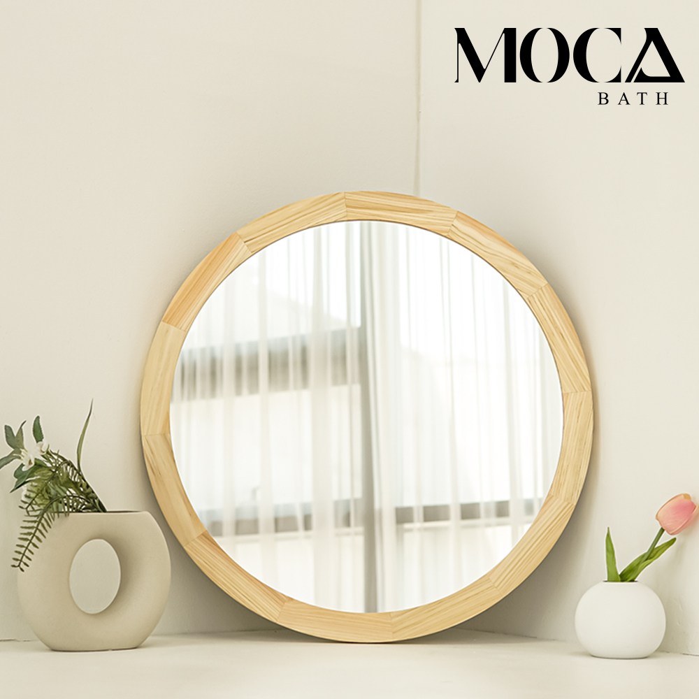 모카바스 편백 히노끼 화장대 인테리어 원형 거울 (500) 68,000원