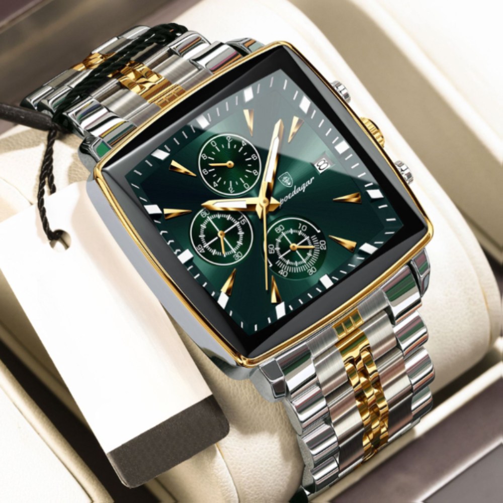 포스워백 남자 사각 쿼츠 메탈 손목시계 36,000원