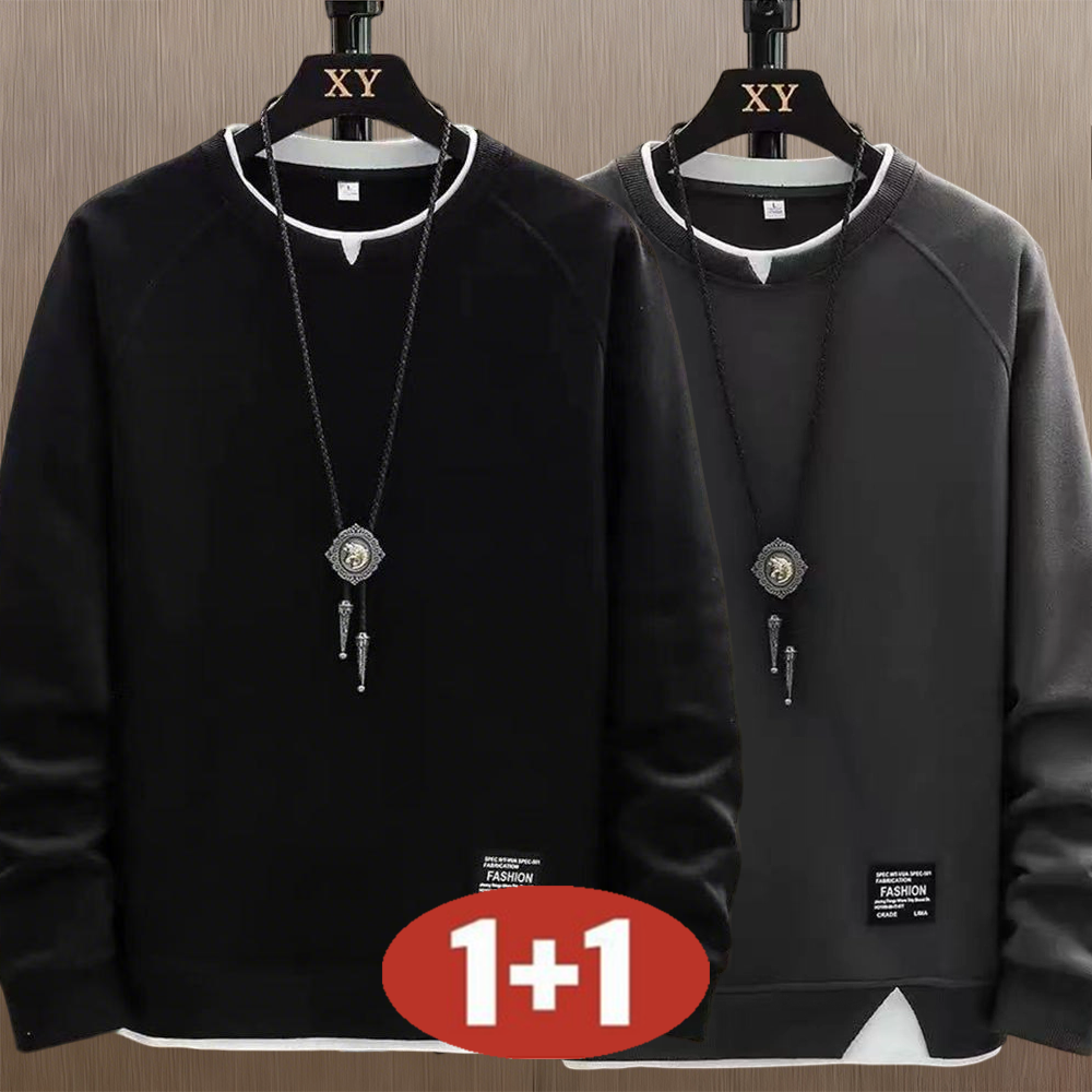 오스틱니 [1+1] 남자 봄가을 라운드넥 상의 루즈핏 긴팔 맨투맨 26,900원