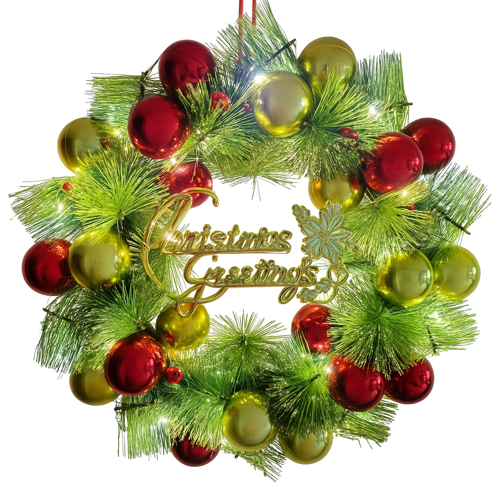 자오자오 크리스마스 장식 리스 전구 포함 가랜드 조명 오너먼트 세트 소품 23,800원