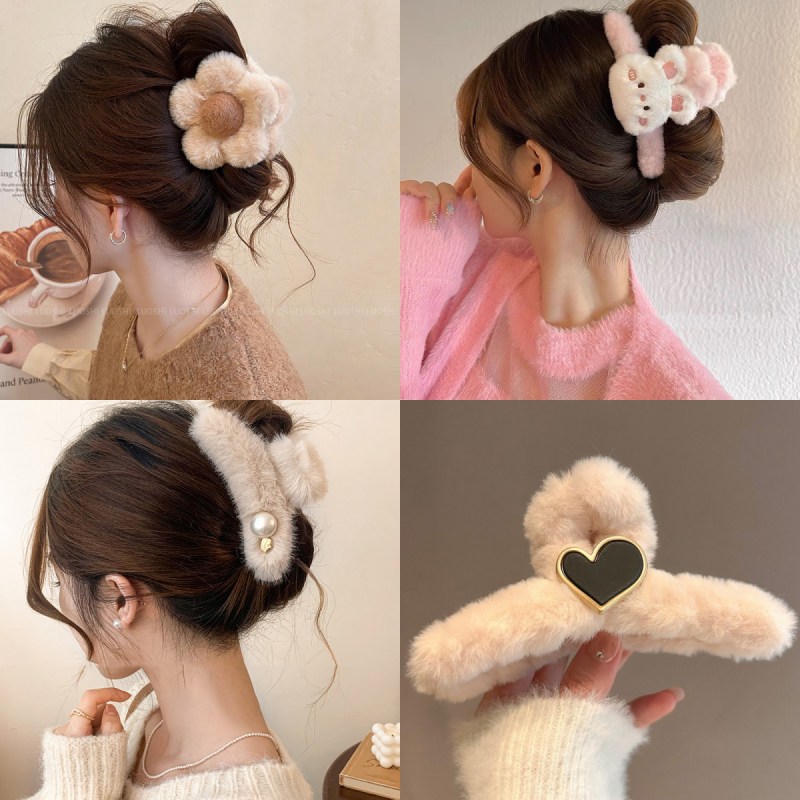 ZMBIRD 귀여운 헤어 털집게핀 올림머리 4종세트 N1998 9,800원