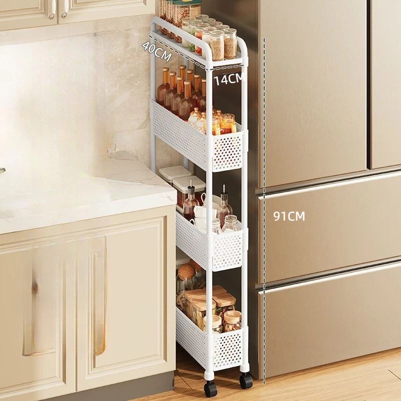 MRS초슬림 이동식 틈새 수납장 선반 주방 세탁기옆 트롤리 슬림수납장 미니수납장 쇼파틈새수납장, 흰색, 1개 16,800원