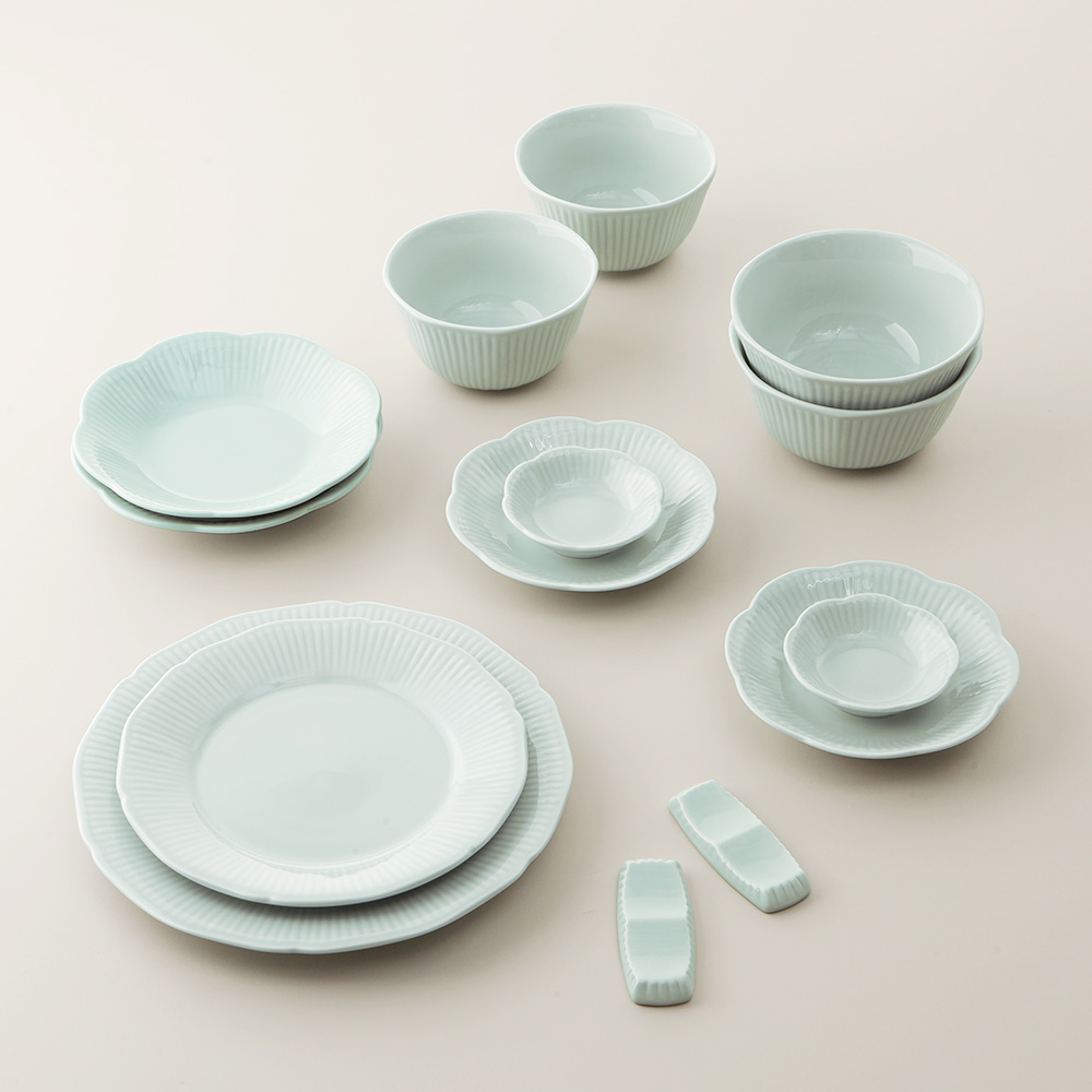 윤도자기 국산 청아 2인 홈세트 14p 68,250원