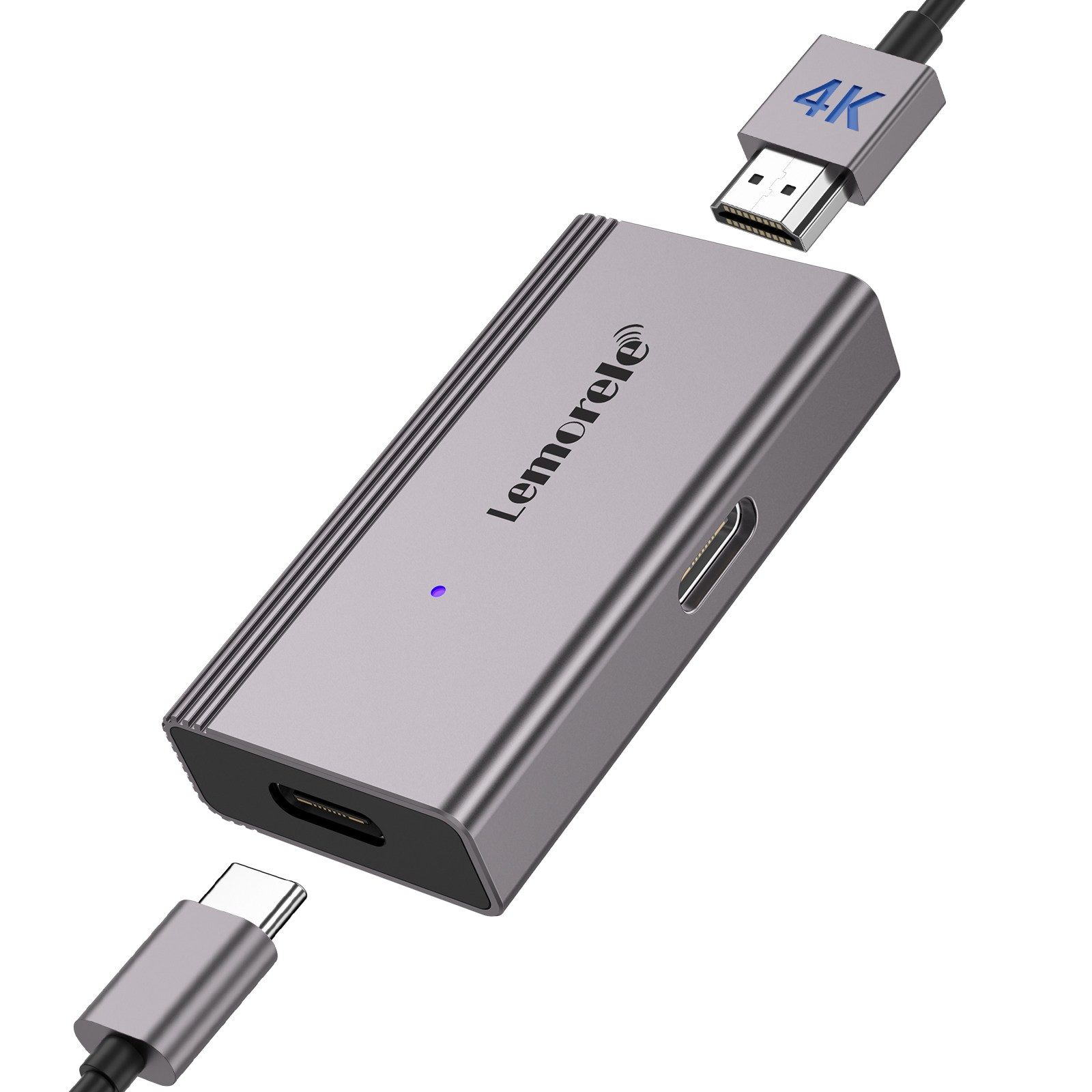 Lemorele HDMI에서 Type-C 어댑터까지 최대 4K 60Hz 노트북, 게임 콘솔, DVD 및 기타 장치를 AR 글래스 또는 디스플레이에 연결하는 데 적합합니다, 1개, LD48L 38,000원