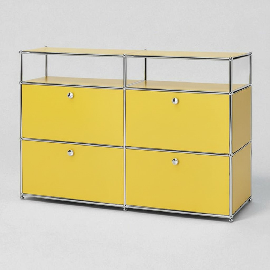 미드퍼 하이 더블2단 철제 미드센츄리 모듈 수납장 1500x400x990, 2단, 옐로우 759,000원