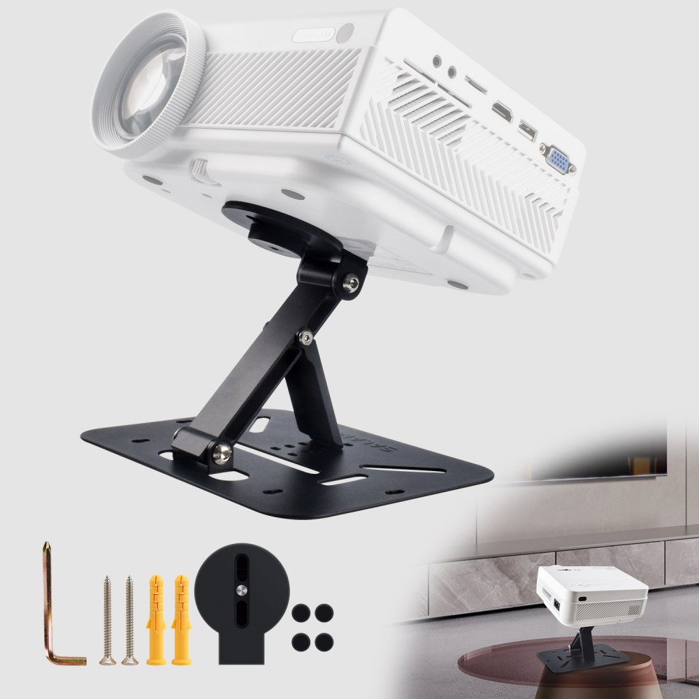 Salange 미니빔프로젝터거치대 다중 각도 조정 1/4 범용 나사 구멍 5KG 내 하중 천장과 호환 가능 데스크탑 프로젝터 브래킷 조정 가능한 설치 이동식 브래킷 12,000원