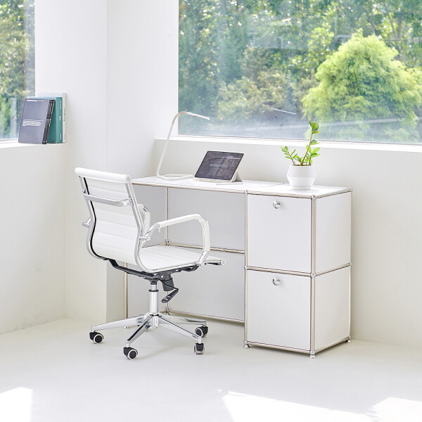 포스트모던 티노 미드센츄리 투도어 철제 모듈 책상 114cm 352,900원