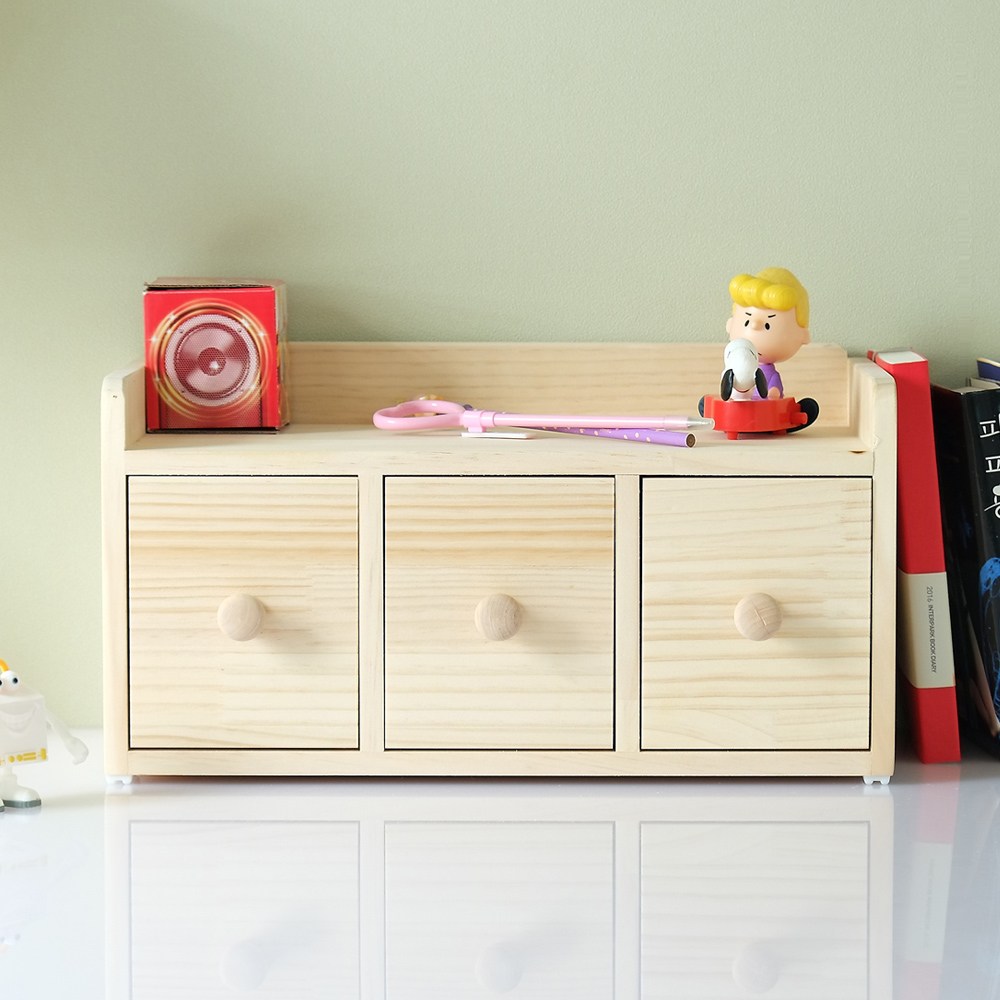 나무다움 컬러 수납장 1단 수납함 책상서랍, 내추럴(무도장) 47,000원