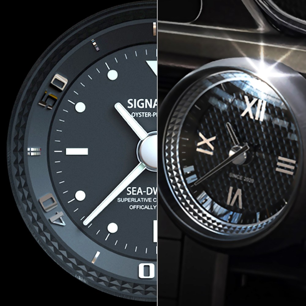 렉스 시그니처 아날로그 시계 자동차 클락 차량용 악세사리 인테리어 클래식 감성 워치, 1개 58,400원