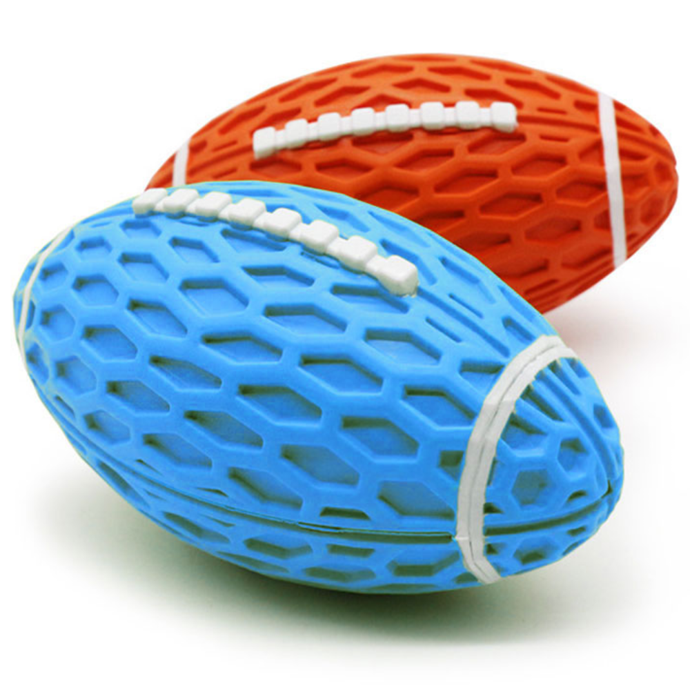 강아지 장난감 삑삑이 럭비공 치석제거 천연고무 장난감공, 블루, 1개 7,500원