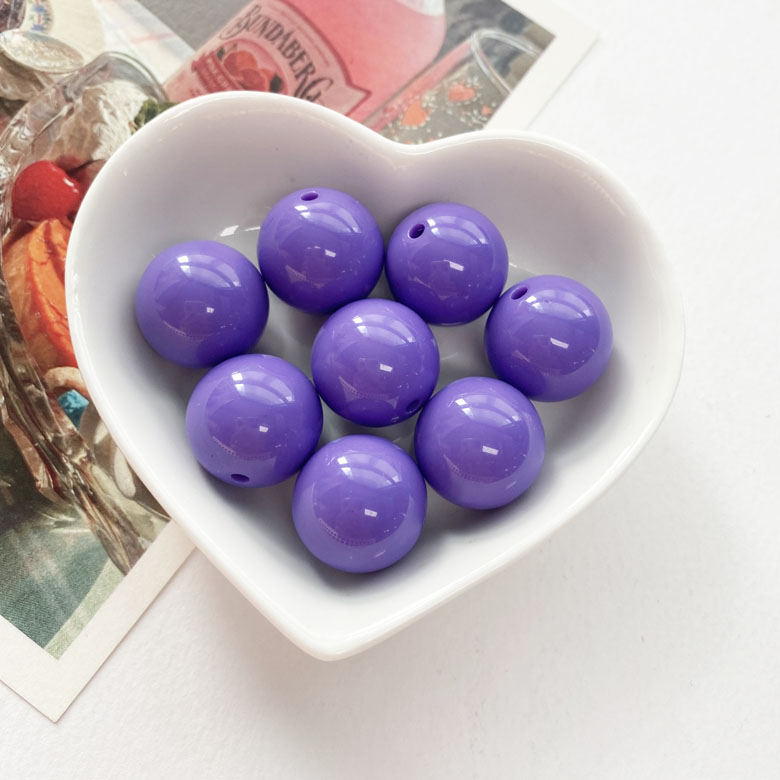 18mm 아크릴 비비드 컬러 구슬 원형구슬 비즈 (8개), 퍼플, 1개 990원