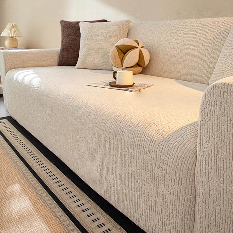 [SMTBOX] 사계절 벨벳 소파커버 고탄력 전방위 소포 미끄럼 방지 부드러운 쇼파커버, 쌀 화이트, 1개 9,900원