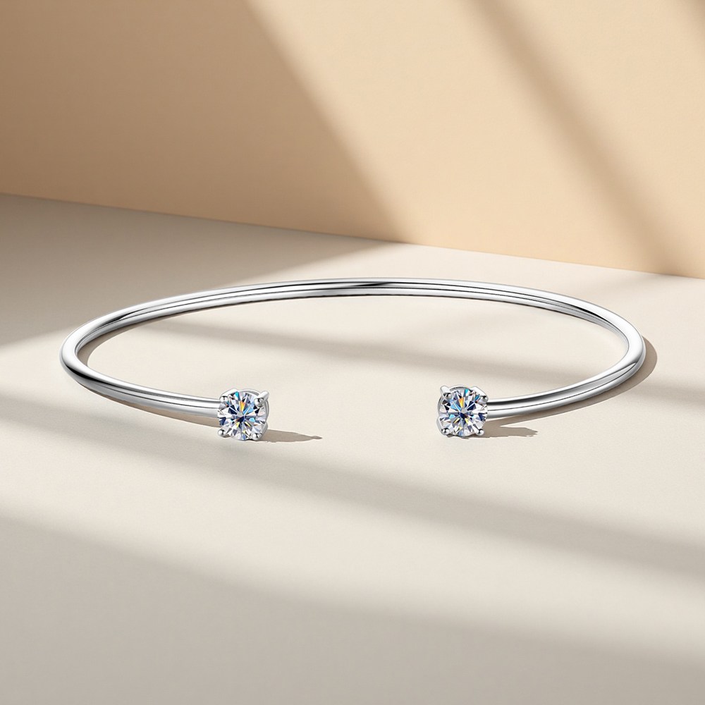 모이사나이트 열림 뱅글팔찌 925 순은 14K도금 은뱅글팔찌 GRA증서 패션 정교함 여성 브레이슬릿 주얼리 선물 87,480원