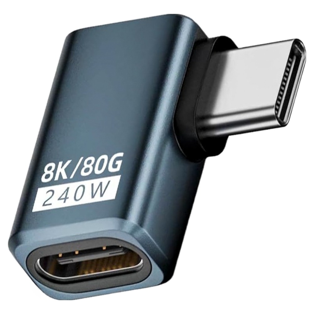 베이직기어 썬더볼트 호환 USB4 240W 80G Gen3 C타입 90도 꺾임 연장 젠더 4,510원