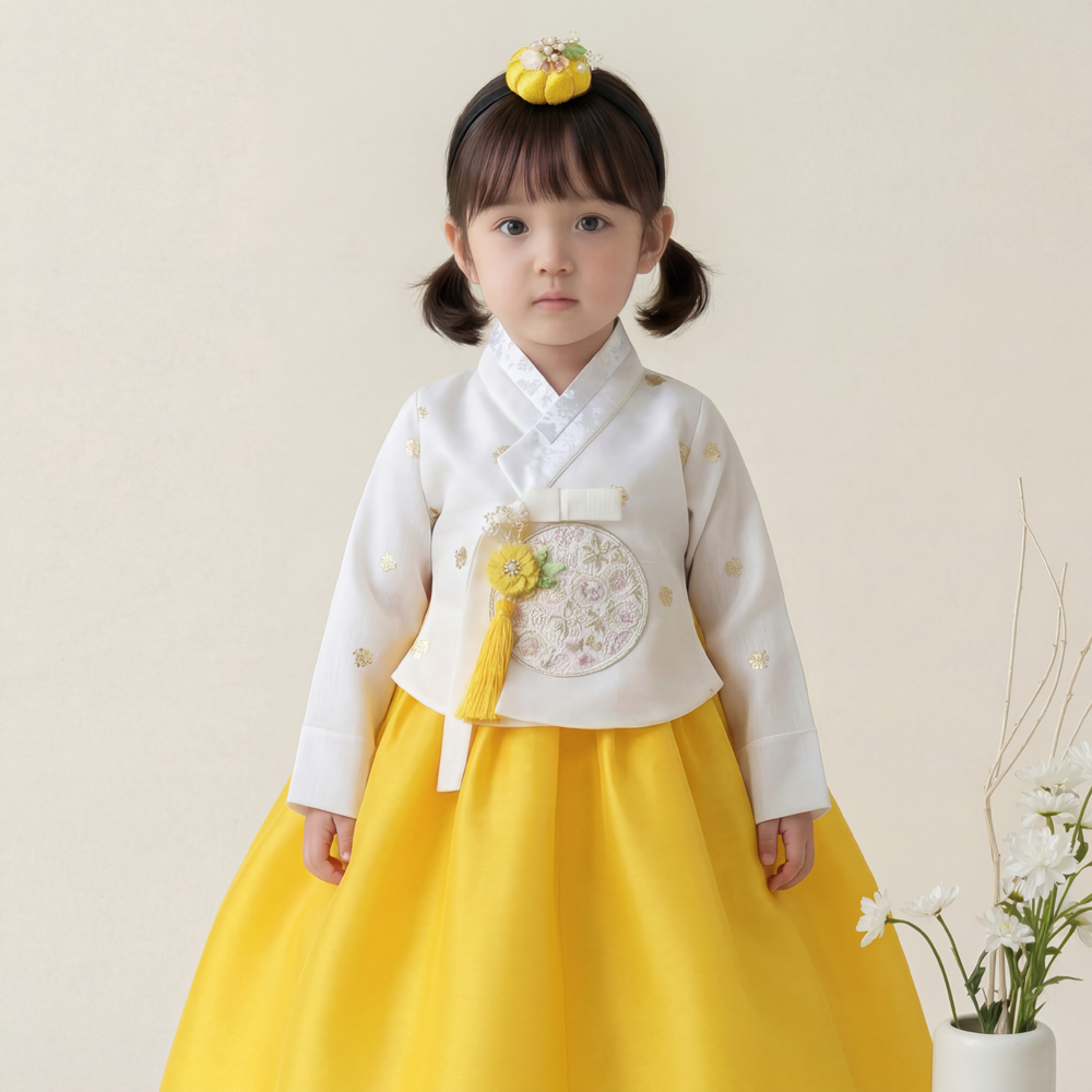 어썸한복 노랑 금박당의 여아한복 84,900원