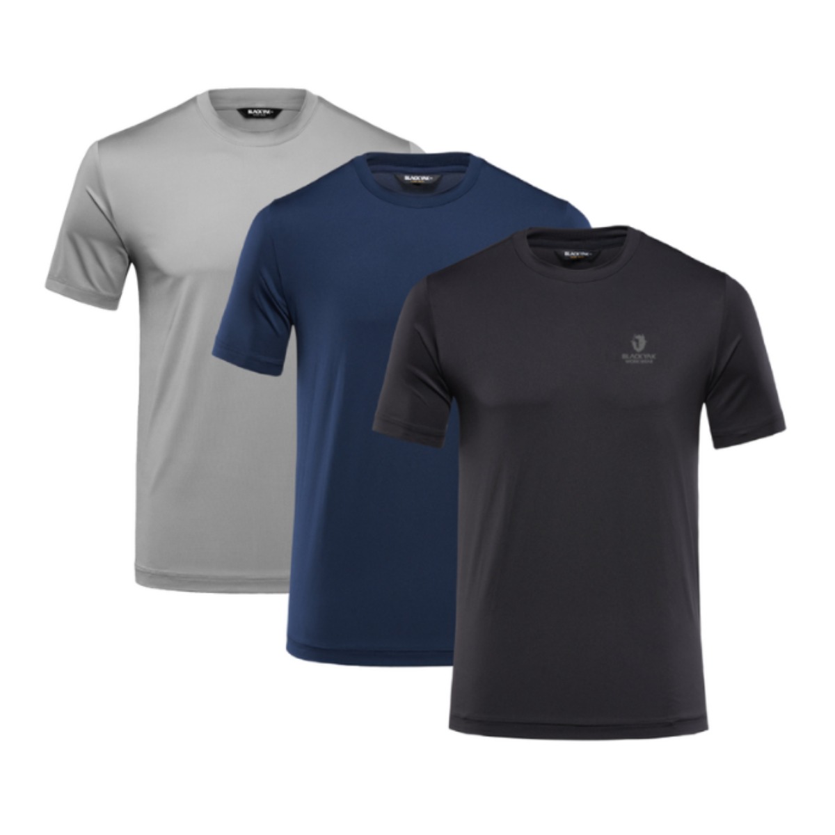 블랙야크 B트리플3라운드S 1BYTSM2801 검정+회색+남색 반팔 라운드티3종 세트 49,000원