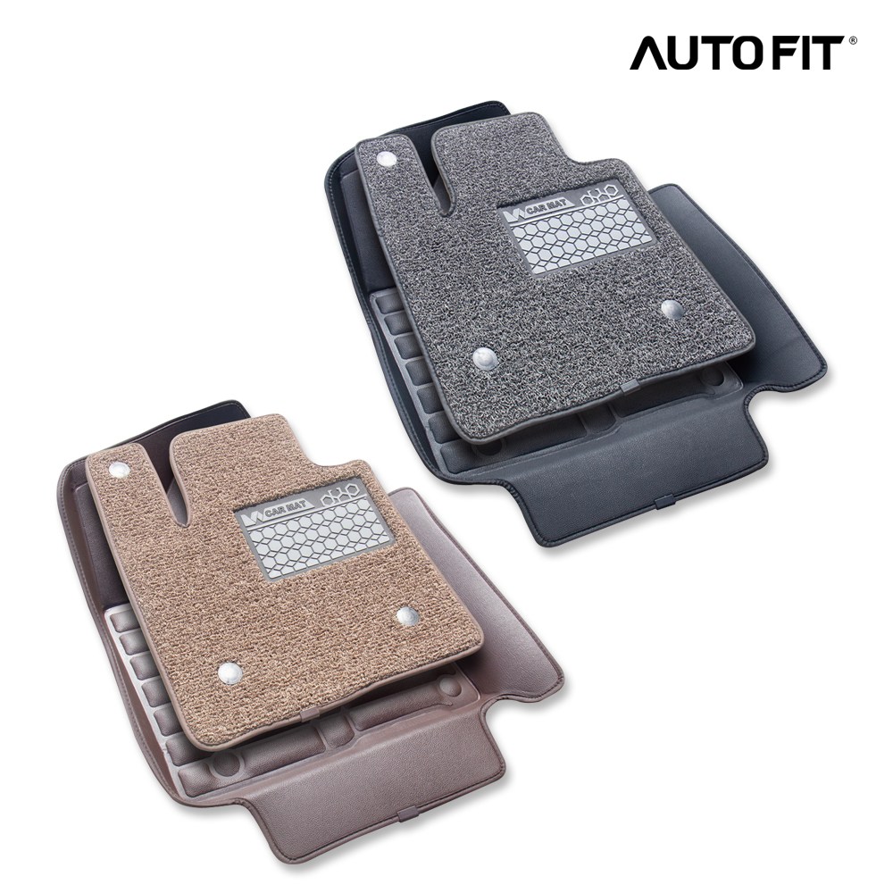 BMW 5시리즈 (G30) (17년2월~) 오토핏 9D 가죽 입체 코일 카매트, 블랙+그레이 109,000원