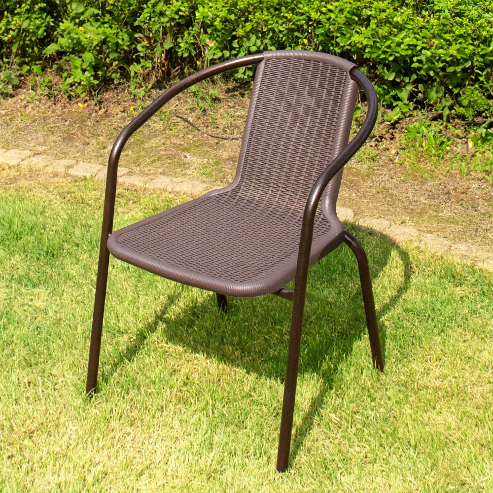 유로 49번 플라스틱 라탄 의자 야외 정원 테라스 체어, 브라운 34,500원