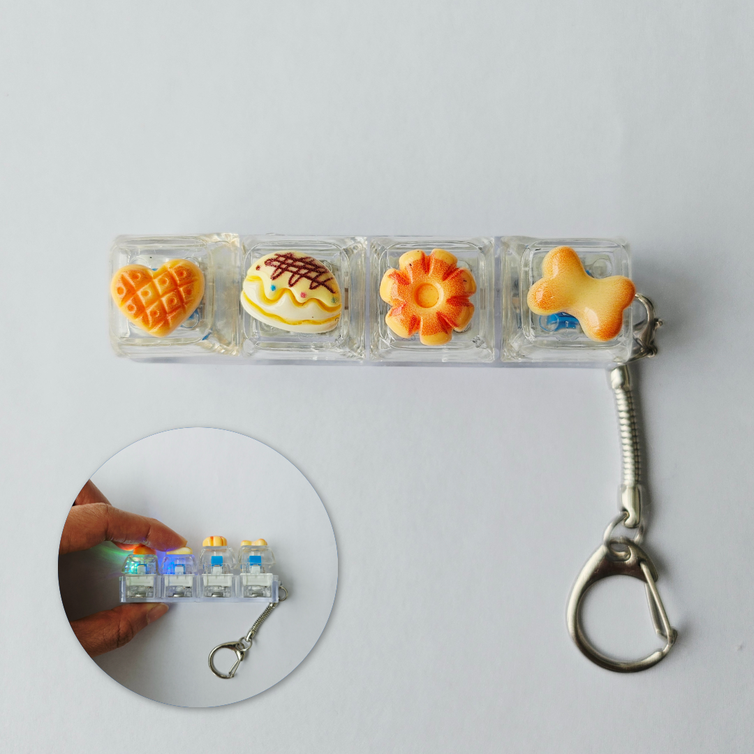 LED 키캡 키링 키보드키링 기계식 딸깍이 청축 라이트 클릭커 키홀더, 베이커리, 1개 10,900원