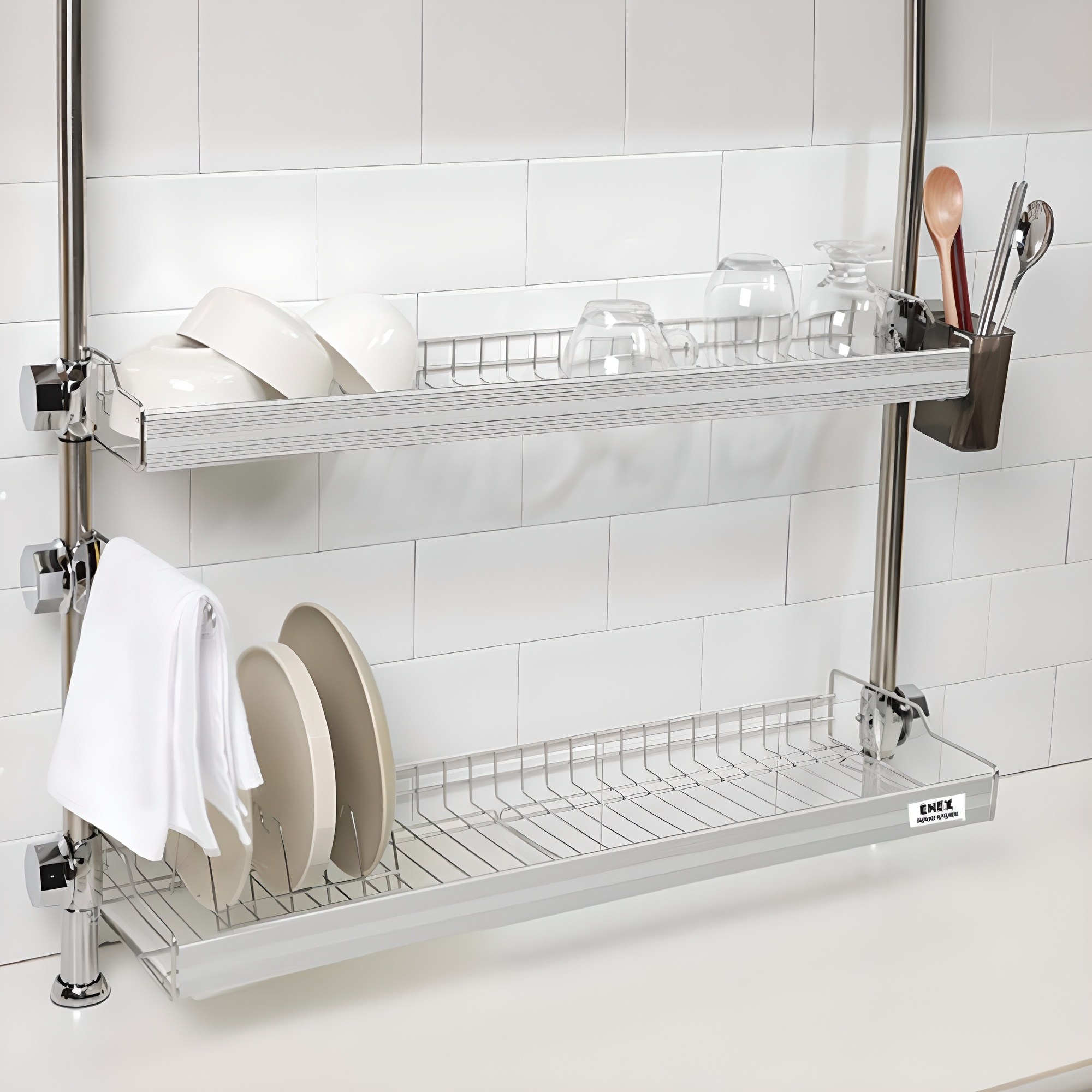에넥스 기둥식 알루미늄 식기건조대 800, 2단, 실버, 1개 53,180원