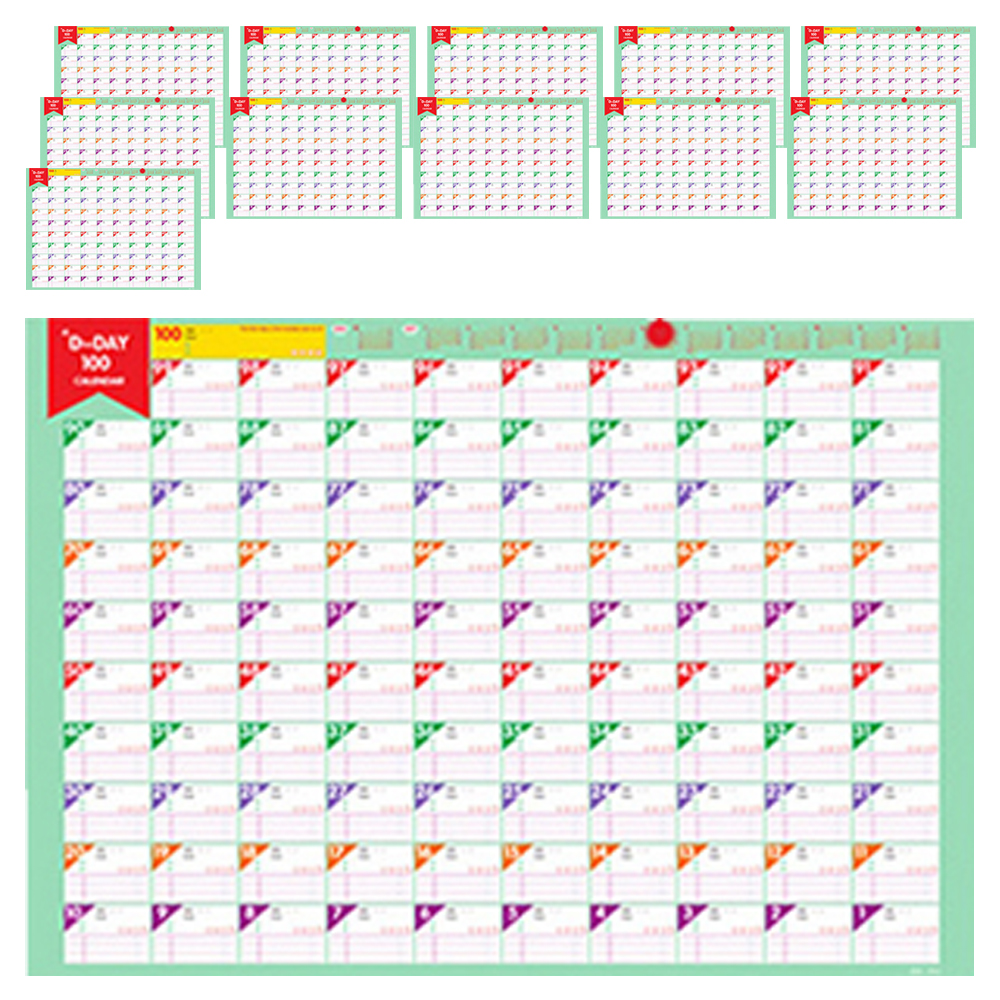 뽀마 100일 스케줄표, 혼합 색상, 12개 25,200원