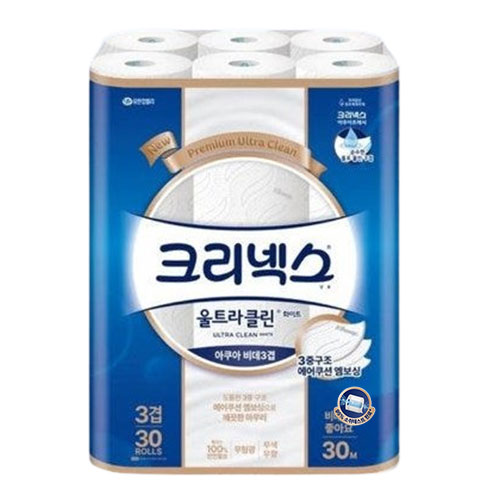 크리넥스 3겹 울트라 클린 롤화장지 천연펄프, 30m, 30개입, 1개 21,300원
