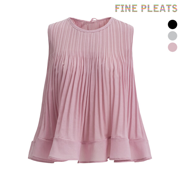 [FINE PLEATS] 피네 플리츠 백 리본 플레어 블라우스 170,100원