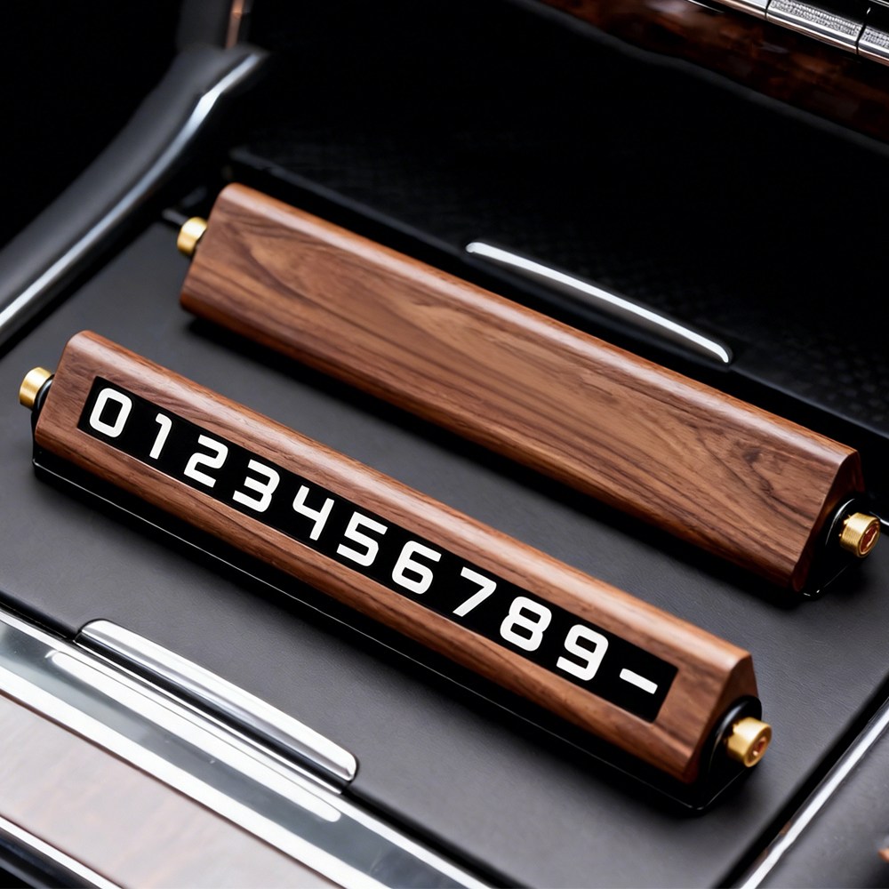 NUTRIVIO 주차번호판 원목 금속 자동차전화번호판 고급 호두나무 숨은 안심번호주차번호판 16,940원