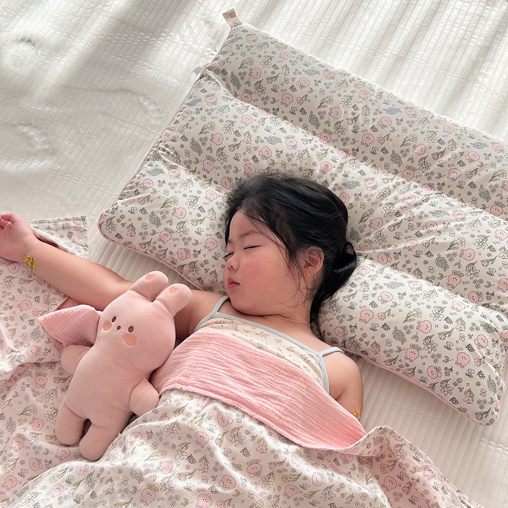 돗투돗 호텔느낌 구스필 유아 키즈 일체형 베개, 플라워베베바니 29,900원