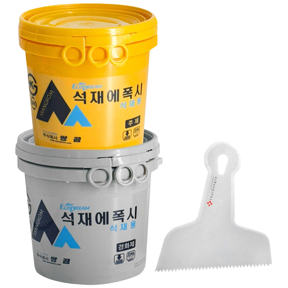 철공자 쌍곰 석재에폭시 경화제 4kg 주제 4kg + 헤라 석재본드, 1세트 27,000원