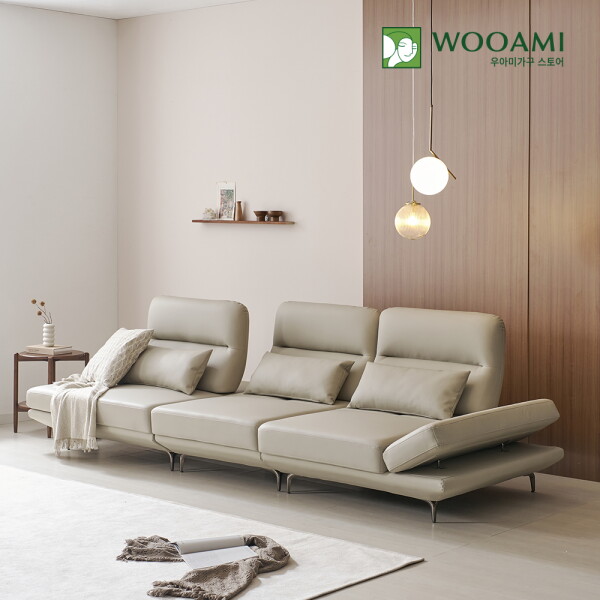 [우아미가구] [착불]★롯데단독★ 알레 5인용 스윙 가죽 소파 (정상가 890,000원/쿠션 3개증정) 729,000원