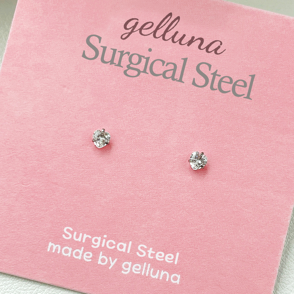 젤루나 여성용 써지컬 반짝 하트 큐빅 기본 귀꾸 스터드 아웃컨츠 바벨 볼타입 귀걸이 P-820 2.5mm 7,800원