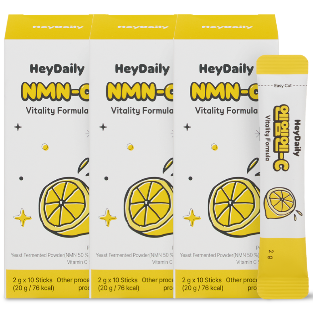 [공식판매처] 헤이데일리 NMN-C 엔엠엔씨 천연NMN 비타민C 레몬맛 10포, 3개, 20g 38,850원