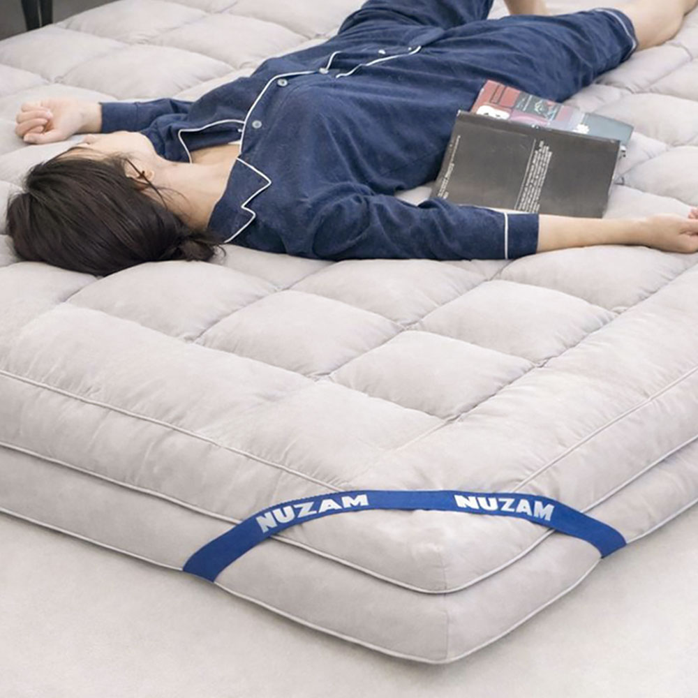 누잠 더블업 토퍼 매트리스 | 특허 받은 스프링 화이버 | 듀얼 구조로 바닥에서도 푹신 | 스트랩증정, 그레이(회색) 194,000원