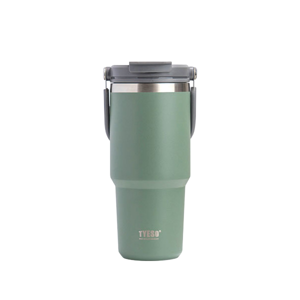 TYESO 진공 스텐 텀블러 보온보냉 대용량 손잡이 캠핑 차량용 (캐리핸들 600/750/900/1050/1200ml) 16,900원