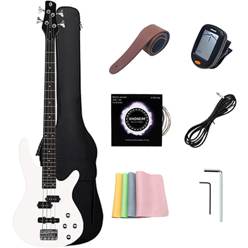 코네임 입문용 베이스 기타 + 가방 + 스트랩 + 튜너기 + 스트링 + 케이블 + 렌치 2종 + 클리너 랜덤발송 세트, 화이트(기타), 3W018, 1개 197,300원