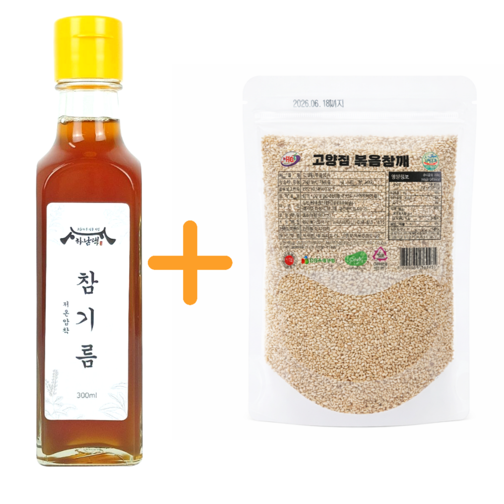 하남댁 저온압착 참기름300ml + 볶음참깨200g 11,490원