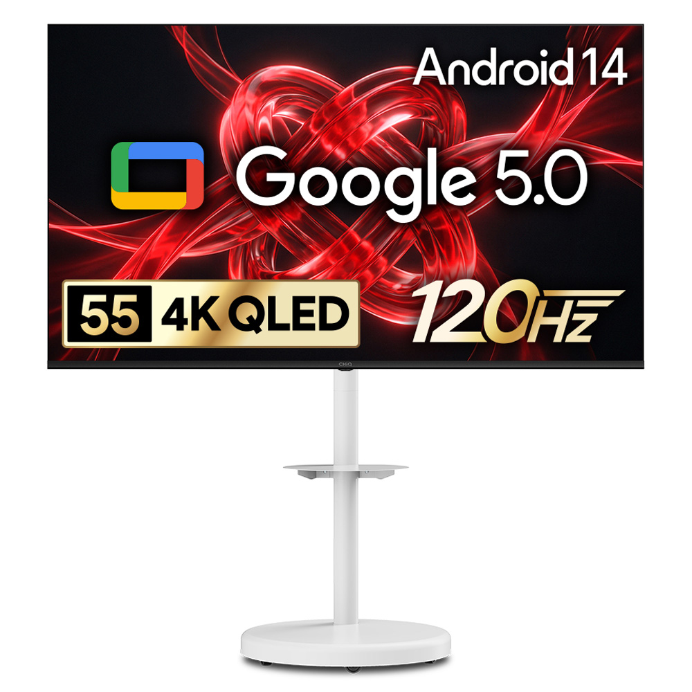 더함 CHIQ 4K UHD QLED DLG 120Hz 돌비 AI 스마트 구글5.0 TV + 대형 화이트 삼탠바이미 스탠드 울트라 세트 598,460원