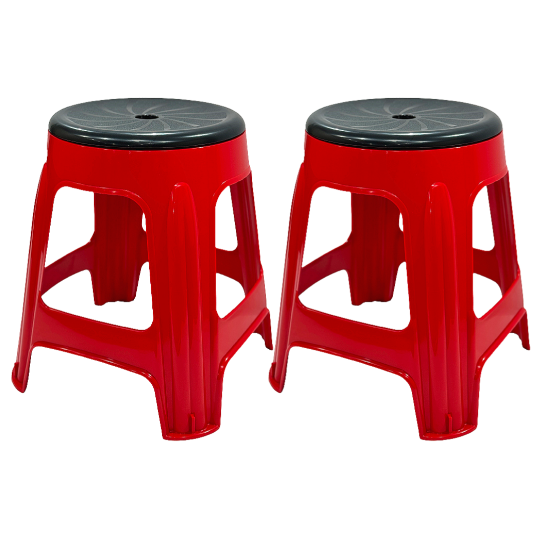 [나코] 플라스틱 회전의자 간이 야외용 보조의자 편의점의자 포장마차 행사용, 애플레드, 2개 13,550원